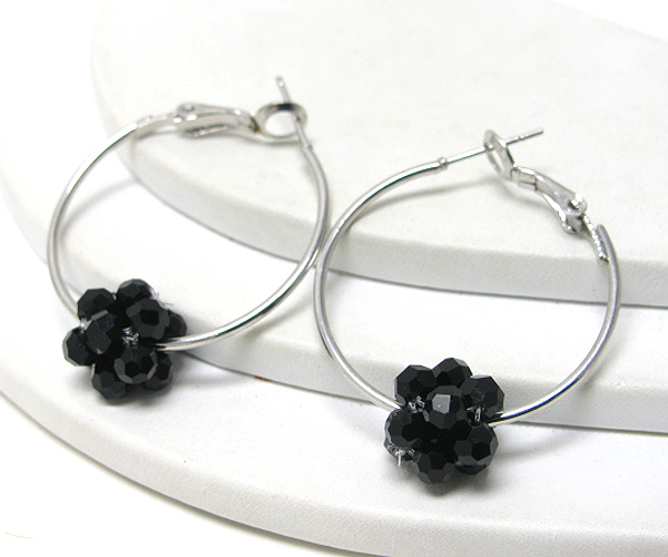 Facet beads cluster hoop earring - hoops