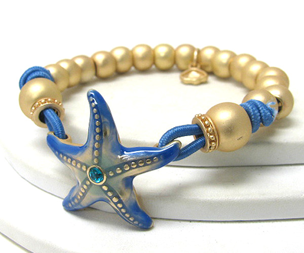 Crystal starfish stretch bracelet