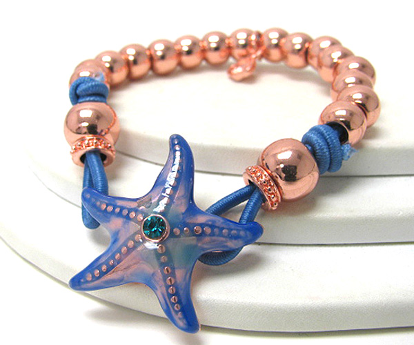 Crystal starfish stretch bracelet