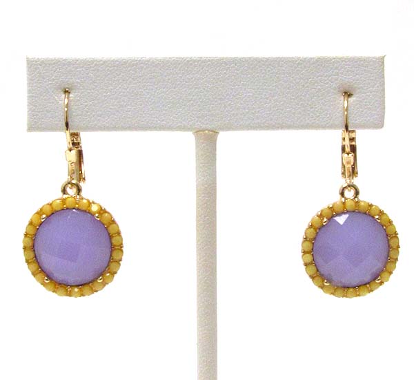 Facet glass dangle earring