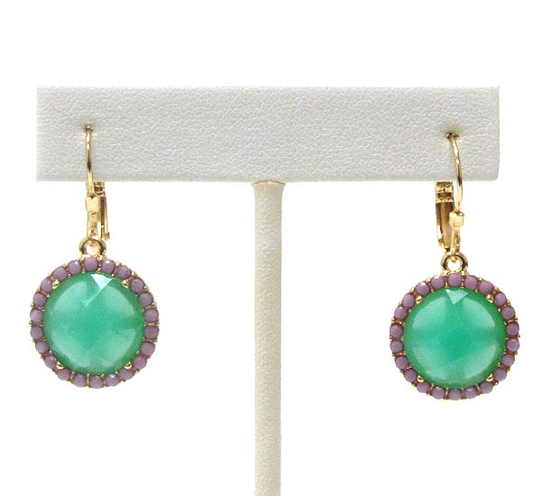 Facet glass dangle earring