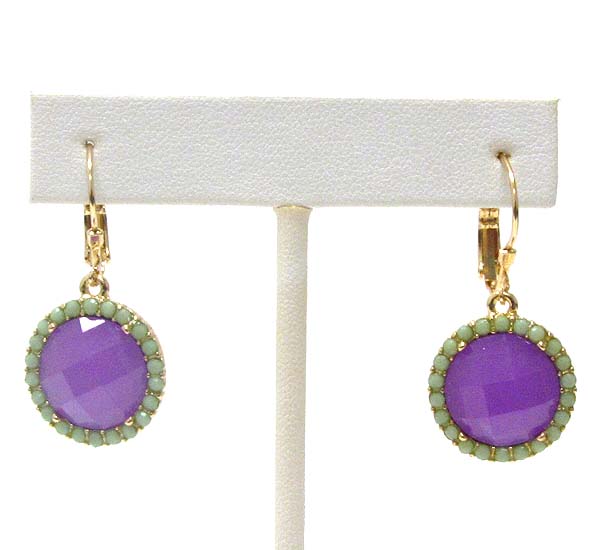 Facet glass dangle earring