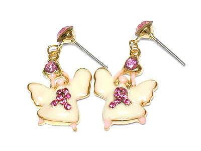 Crystal angel earring