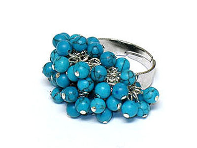 Turquoise chunky dangle fashion ring