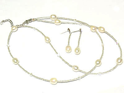 Fresh water pearl double strand necklace