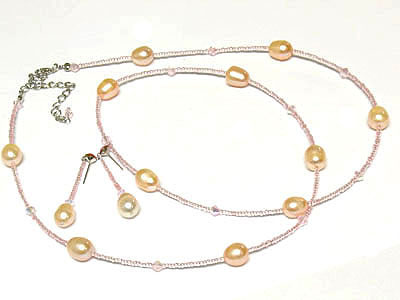 Fresh water pearl double strand necklace