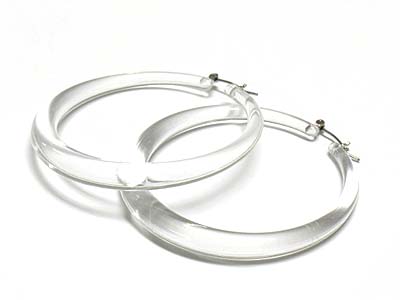 Lucite ice hoop earring  - nude fashion trend - hoops