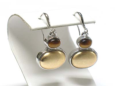 Double oval metal fashion earring