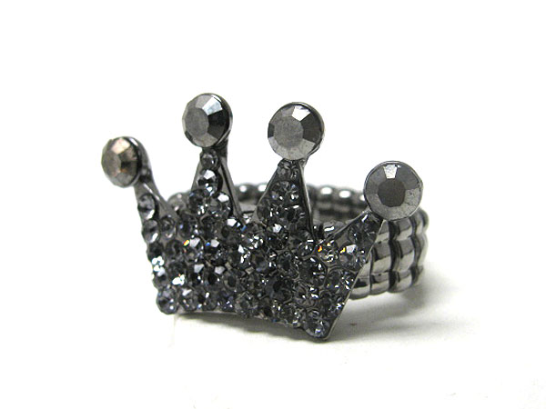 Crystal stud crown stretch ring