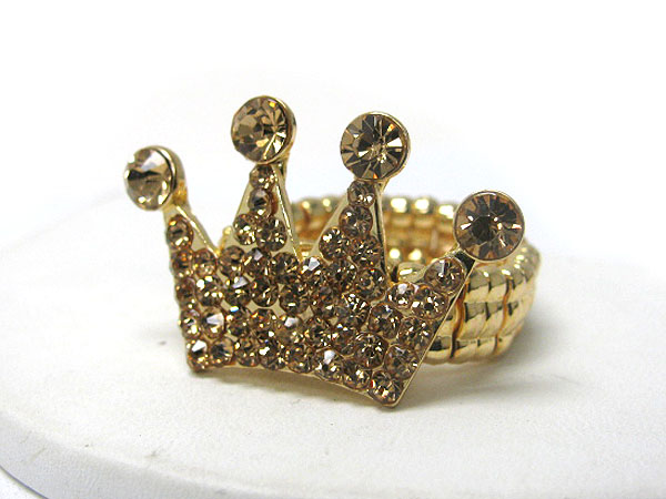 Crystal stud crown stretch ring