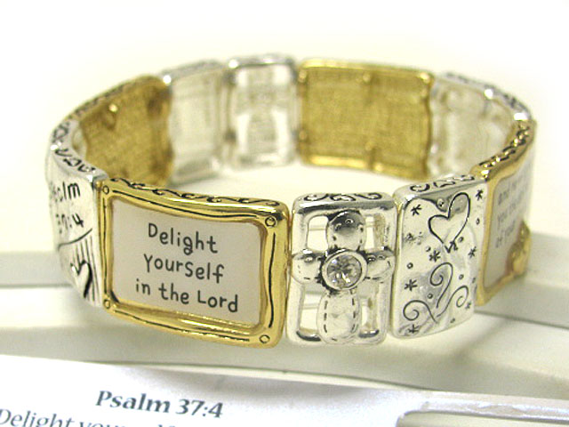 Bible inspiration message metal stretch bracelet