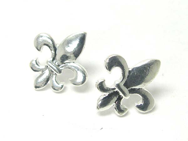 Metal fleur de lis post earring