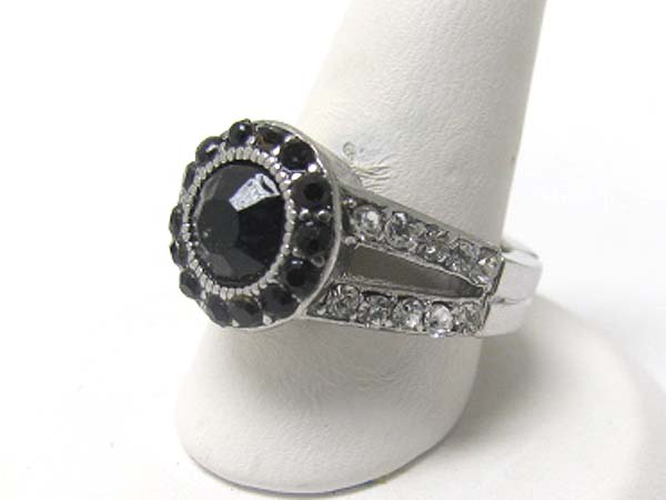 Crystal sole flower stretch ring