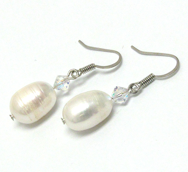 Swarovski pearl drop earring - made in usa