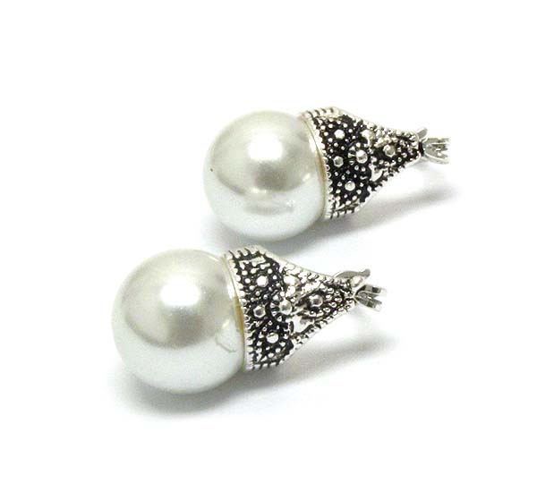 Marcasite and pearl earring