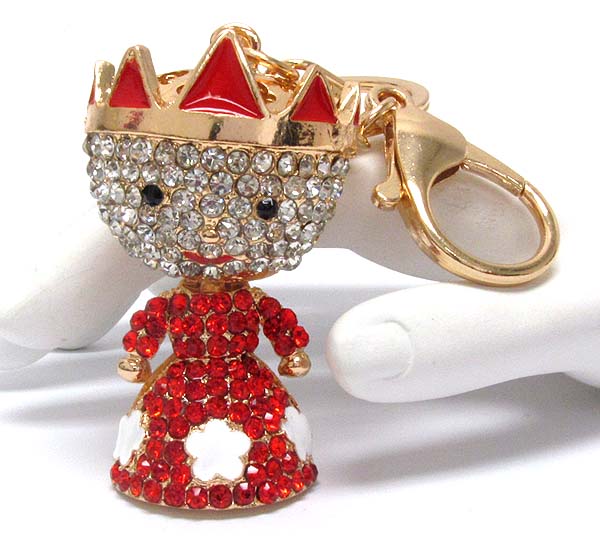 Crystal and epoxy deco princess key chain