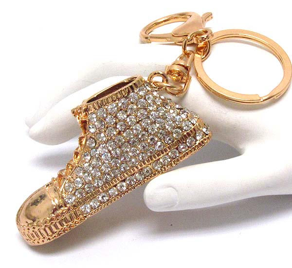 Crystal deco basketball shoe key chain