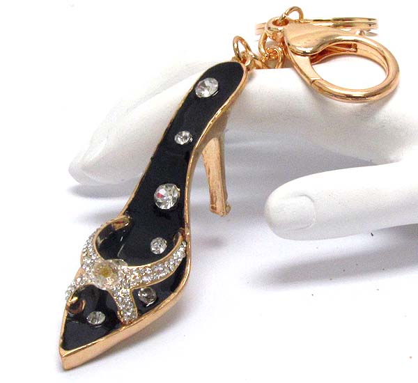 Crystal and epoxy deco high heel key chain