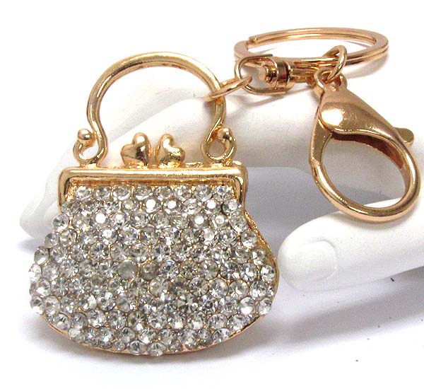 Crystal deco handbag key chain