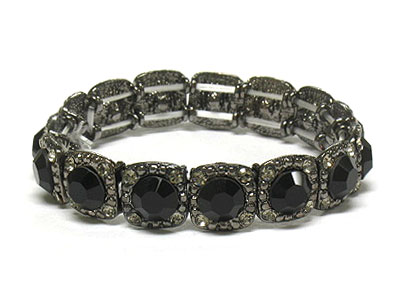 Crystal noblesse with elastic stone bracelet