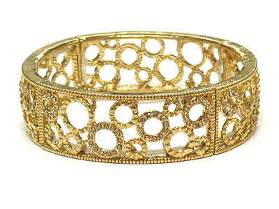 Noblesse elastic stone pave metal stretch bracelet