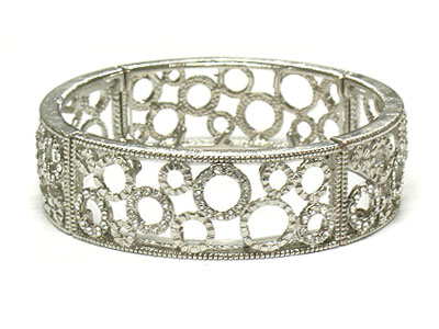 Noblesse elastic stone pave metal stretch bracelet