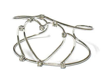 Crystal stud metal wired bangle