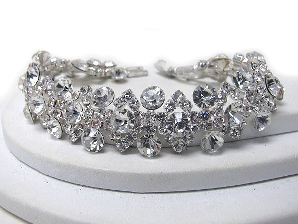 Multi crystal accent rhinestone bracelet