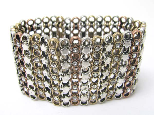 Crystal stud metal stretch bracelet