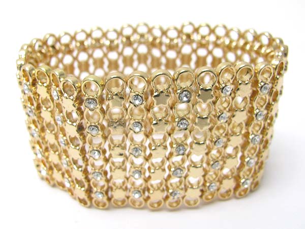 Crystal stud metal stretch bracelet