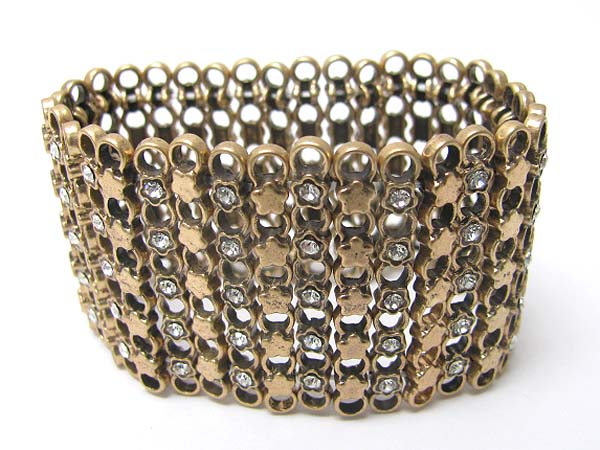 Crystal stud metal stretch bracelet