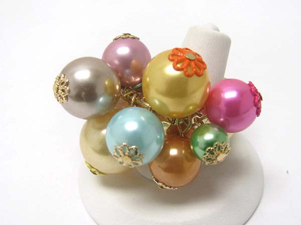 Pearl ball cluster stretch ring