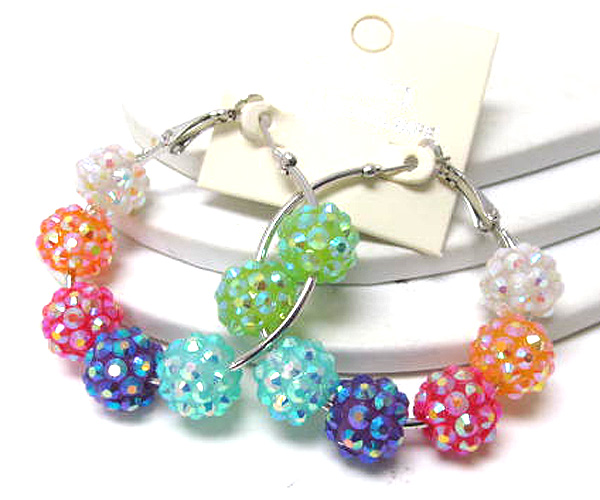 Small crystal fireball basketball wives inspired earring