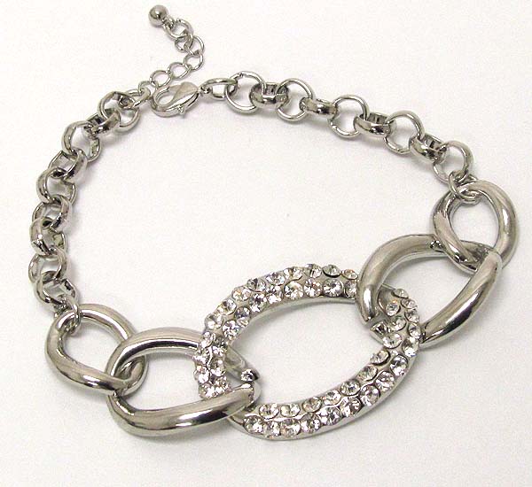 Crystal stud chain link anklet