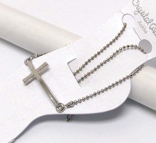 Plain side cross anklet