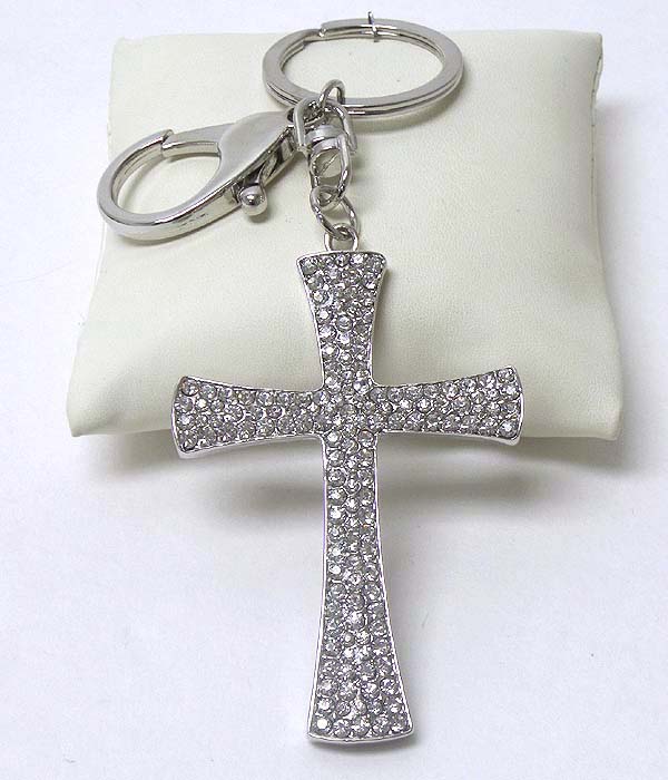 Crystal cross key chain