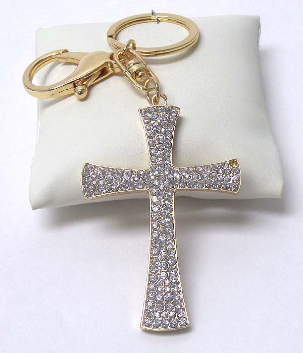 Crystal cross key chain