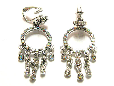 Crystal hoop and drop earring - hoops