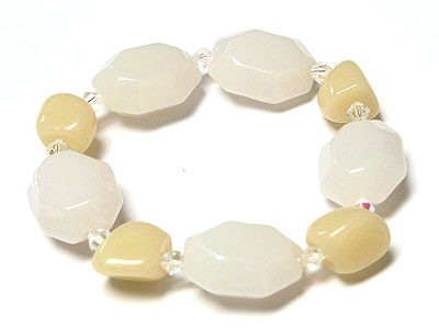 Smokey natural stone stretch bracelet