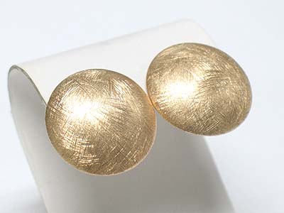 Scratch metal round earring - brass metal