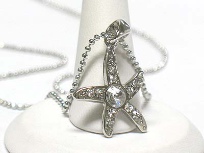 Crystal starfish pendant necklace