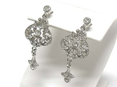 Austrian crystal round and tail drop earring