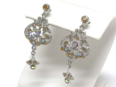 Austrian crystal round and tail drop earring