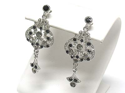 Austrian crystal round and tail drop earring