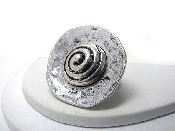 Burnish round metal stretch ring