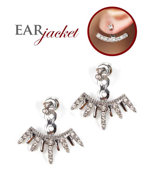 Crystal drop ear jacket earring