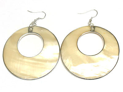 Abalony round disk earring