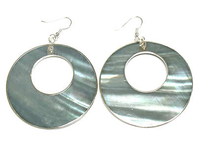 Abalony round disk earring