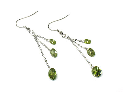 Triple facet crystal drop earring