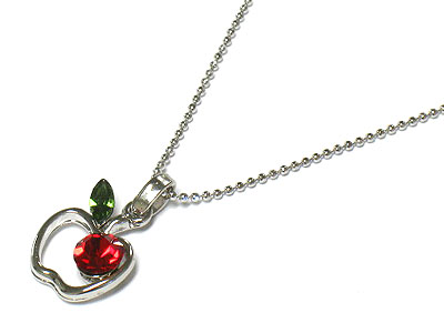 Made in korea whitegold plating apple necklace